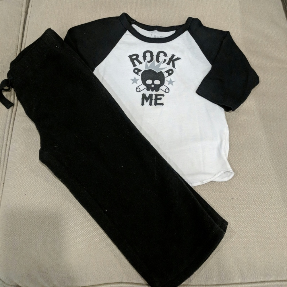 Shirt and fleece pants